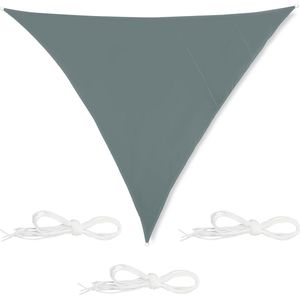 Relaxdays schawuwdoek driehoek - met ringen - zonwering - zonnezeil - schaduwzeil - grijs - 4 x 4 x 4 m