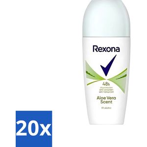 Rexona - Deodorant Roller - Aloe Vera - 0% Alcohol - Anti-Transpirant & Perspirant - 50ml - Bulkverpakking - 20 stuks