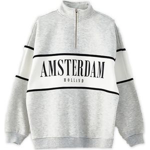 LCW Amsterdam Sweatshirt, Damessweatshirt met opstaande kraag en lange mouwen - Maat : M-L