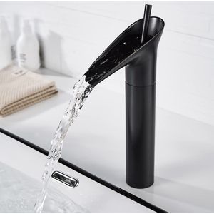 Selbro ® Klassieke Zwarte Badkamerkraan met Waterval Effect en Retro Design