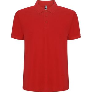 Rode heren unisex Polo korte mouwen Pegaso merk Roly maat L