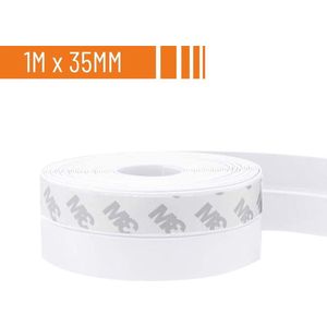 Simple Fix Tochtstrip - Wit 35mm x 1 Meter - Tochtstrips voor Deuren - Tochtstopper - Tochtrol - Tochtband - Hoogwaardig Silicone - Zelfklevend en Isolerend
