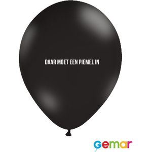 Ballonnen Daar moet een Piemel in Zwart met opdruk Wit (helium)