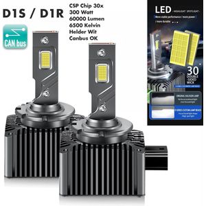 Revolutionaire D1S - D1R - LED Lampen - Set van 2 met 60000 Lumen en CANbus Adapter! Verlicht de Weg met 300W CSP D1R Technologie en 6000k Ultra-Bright Wit Licht! Perfect voor Auto Dimlicht en Grootlicht.