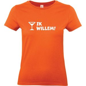 Koningsdag - Shirt - Ik Willem met wijnglas - Dames - Maat M