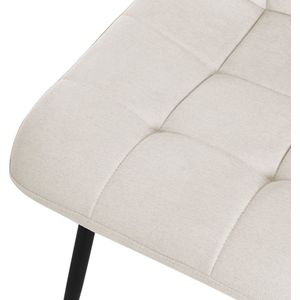 Eetkamerstoelen set van 4 Keukenstoel beige met polyester hoes en stalen poten ML-Design
