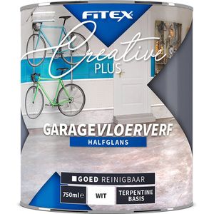 Fitex Creative+ Garagevloerverf Wit - 750 ml wit- Betonverf - Dekkend - Binnen en buiten - Glans -