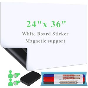 Magnetische Whiteboard Sticker - Droog Uitwisbare Muur en Koelkast Whiteboard met 3 Markers en Gum