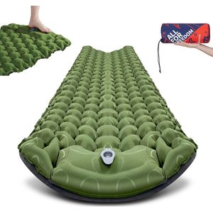 Ultralichte campingslaapmat: zelfopblazende matras voor één kamp, draagbaar, compact en lichtgewicht, dubbel opblaasbaar, slaapluchtbed voor tent, wandelen, backpacken (8 cm), grijs