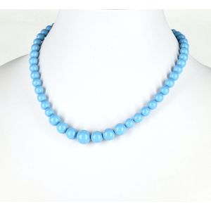 KAYEE - Parelketting van Swarovski parels - turquoise - 45cm