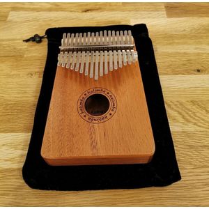 Kalimba Duimpiano met 17 Tonen + Accessoires - Stemhamer - Toets Stickers - Duimbeschermers - Reinigingsdoekje - Handleiding - Opbergzak - Mahonie Hout - Mbira - Muziekinstrument 17 Toetsen - Makkelijk te Bespelen - Complete Set - Voor Jong en Oud