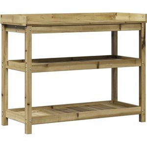 vidaXL-Oppottafel-met-schappen-108x45x86,5-cm-geïmpregneerd-hout