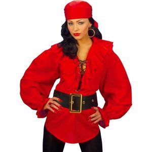 Rood piraten overhemd voor vrouwen - Verkleedkleding - One size