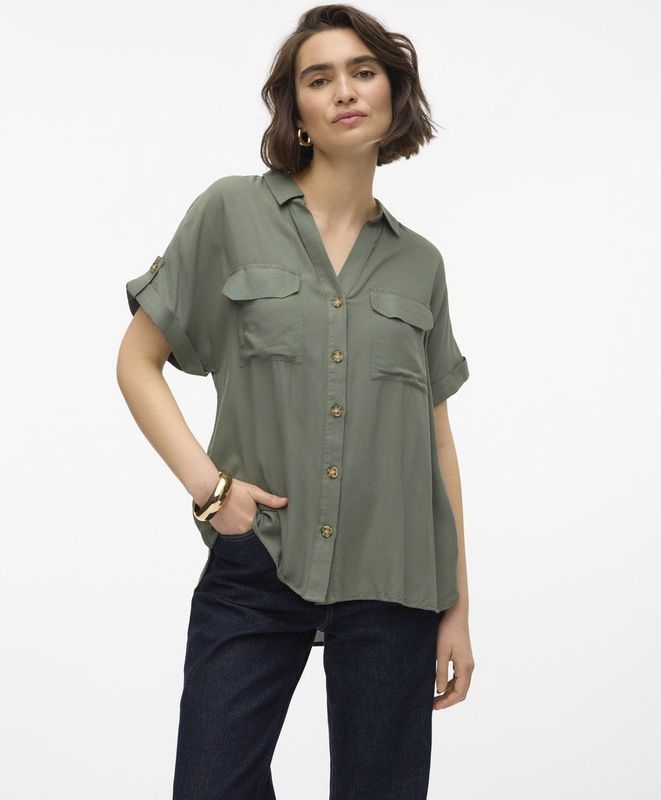 Vero Moda Bumpy Woven SS Outdoorshirt Vrouwen - Maat M