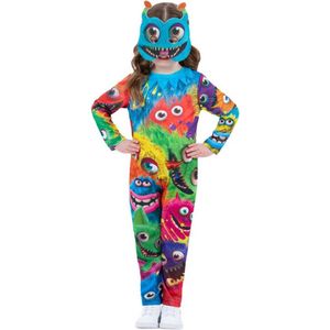 Smiffy's - Monster & Griezel Kostuum - Monster Party Costume Kind Kostuum - Multicolor - Maat 116 - Carnavalskleding - Verkleedkleding