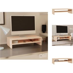 vidaXL Monitorstandaard - Monitorstandaards - Monitor Standaard - Computerstandaard - Monitorstandaard 50x24x13 cm massief grenenhout