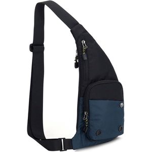 Ultralichte borsttas, slingbag, voor dames en heren, buiktas, schoudertas, crossover daypacks voor outdoor, reizen, camping, wandelrugzak, crossbody pack, donkerblauw
