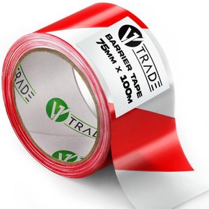 V1 Rood-wit afzetlint 75mm x 100m - rood-wit waarschuwingslint - goed zichtbare waarschuwingslint
