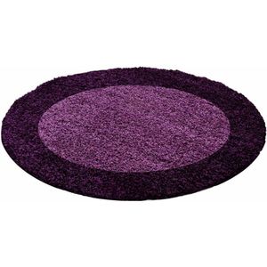 Flycarpets Candy Shaggy Vloerkleed - 120cm - Paars - Rond