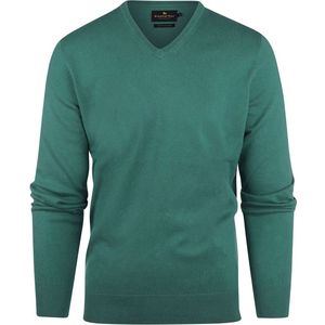 Steppin' Out Trui Cotton Cashmere V-hals Medium Groen - Maat XL - Heren - Pull