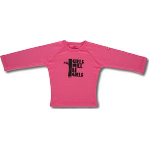 Twentyfourdips | T-shirt lange mouw kind met print 'Girls will be girls' | Roze | Maat 92 | In giftbox