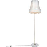 QAZQA kaso - Retro Vloerlamps-sStaande Lamp met kap - 1 lichts - H 1750 mm - Crème - Woonkamers-sSlaapkamers-sKeuken