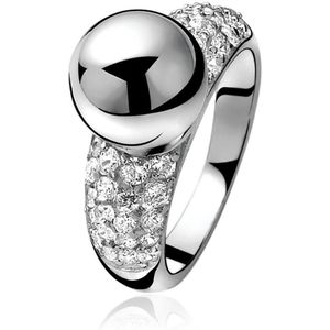 ZINZI zilveren ring wit ZIR716