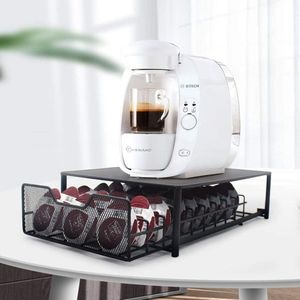 Capsulehouder Lade voor 54 Koffiecapsules - Metaal - Zwart - Praktisch en Ruimtebesparend Ontwerp - Perfect Cadeau voor Koffieliefhebbers