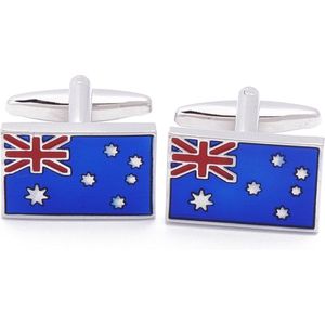 Manchetknopen - Australische Vlag Australie Blauw Rood