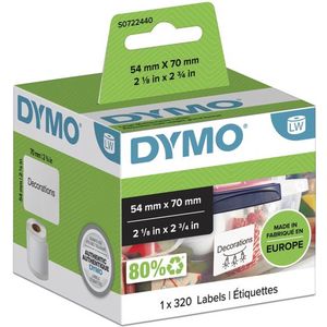2 x Dymo LabelWriter etiket 99015 - S0722440 - multifunctioneel 54x70mm - rol 320 st - wit - origineel