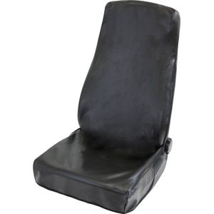 Walser Autostoelhoes imitatieleer, universeel formaat beschermhoes en beschermmat voor auto's en vrachtwagens, Clean Tony werkplaatsbeschermer van imitatieleer, kleur: zwart 12071, 1 stuk