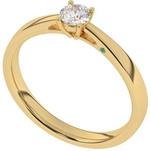 Diamo Diamonds 9-DD001-YG-30-54 Gouden Ring met Diamant - Dames - Lab Grown Diamonds - 0,30ct - Recycled Goud - 14 Karaat - Maat 54 - Solitair - Geelgoud