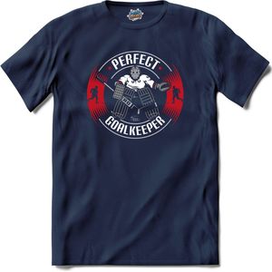 Perfect Goalkeeper | Ijs Hockey - Schaatsen - Sport - T-Shirt - Unisex - Navy Blue - Maat L