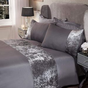 Geplette fluwelen dubbele dekbedovertrekset 100 procent polyester grijs