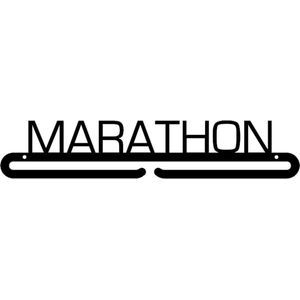Marathon Medaillehanger zwarte coating - staal - (35cm breed) - Nederlands product - incl. cadeauverpakking - sportcadeau - medalhanger - medailles - muurdecoratie