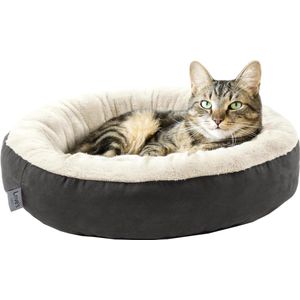 Cabin Ronde Donut Kattenmand Wasbaar Hondenmand Kleine Honden 50 cm Kattenkussen Kattenmand Kattenmand met antislip en waterafstotende bodem Superzachte kattenmand om te slapen