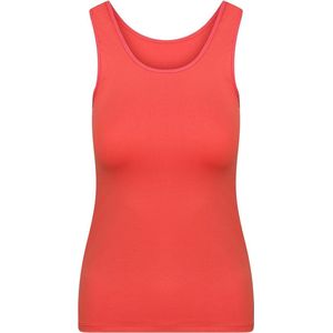 RJ Bodywear Pure Color dames top (1-pack) - hemdje met brede banden - koraal - Maat: M