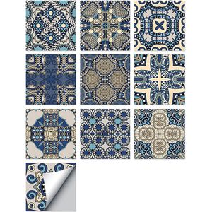 PVC Tegelstickers Marokkaans blauws-s20x20 cms-sZelfklevende plaktegelss-sMuur badkamer, keuken, toilet