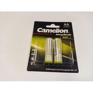 Set van 2 Ni-MH batterijen AA-R6 - oplaadbaar 800 mAh 1.2 V merk CamelionÂ®