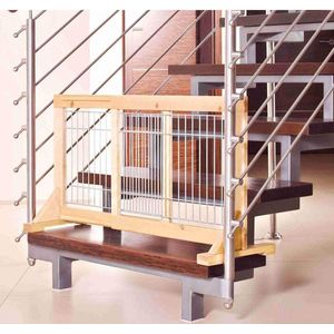 Traploos verstelbaar deurrooster ""afsluitrooster, hout, 65-108 × 50 cm, bruin