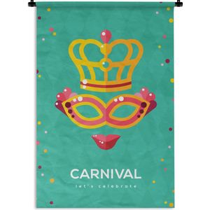 Wandkleed Carnaval - Carnival op een groene achtergrond Wandkleed katoen 120x180 cm - Wandtapijt met foto XXL / Groot formaat!