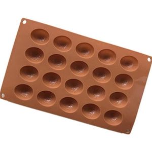 20-gaten Walnoot Noten Vorm Cake Chocolade siliconen Puddingvorm Halve Bol voor Chocolade Cake Gelei Koepel Mousse