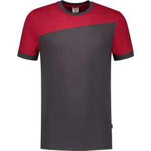 Tricorp T-shirt Bicolor Naden 102006 Donkergrijs / Rood - Maat XS