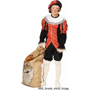 Piet Kostuum voor kinderen - Rood/Zwart MT 164 - pietenpak
