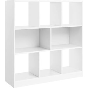 MIRA Home - Boekenrek - Vakkenkast - Boekenkast wit - 8 compartimenten - Hout - 97.5x30x100