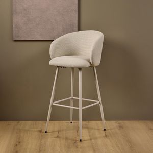 Sohome Barkruk - set van 2 - Jamarius - Stof - Beige - zithoogte 78cm