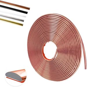 Zelfklevende Sierlijsten van Geborsteld Metaal 8 m x 8 mm x 3 mm - Stuclijsten Plafond en Wandlijsten - Roségoud - Voor TV-Muur, Plafonds en Woondecoratie