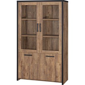 Belfurn - Vitrinekast  Eunice in decor mango bruin en zwart
