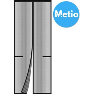 Metio – Magnetisch Vliegengordijn 90x210 cm – Heavy-Duty Deurhor met Sterke Magneten & Full-Frame Klittenband – Automatisch Sluitend Insectenhor van Duurzaam Polyester – Zwart