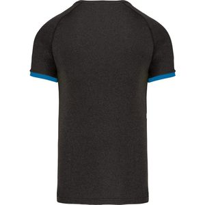 SportT-shirt Unisex XXL Proact Ronde hals Korte mouw Dark Grey Heather / Tropical Blue 100% Polyester